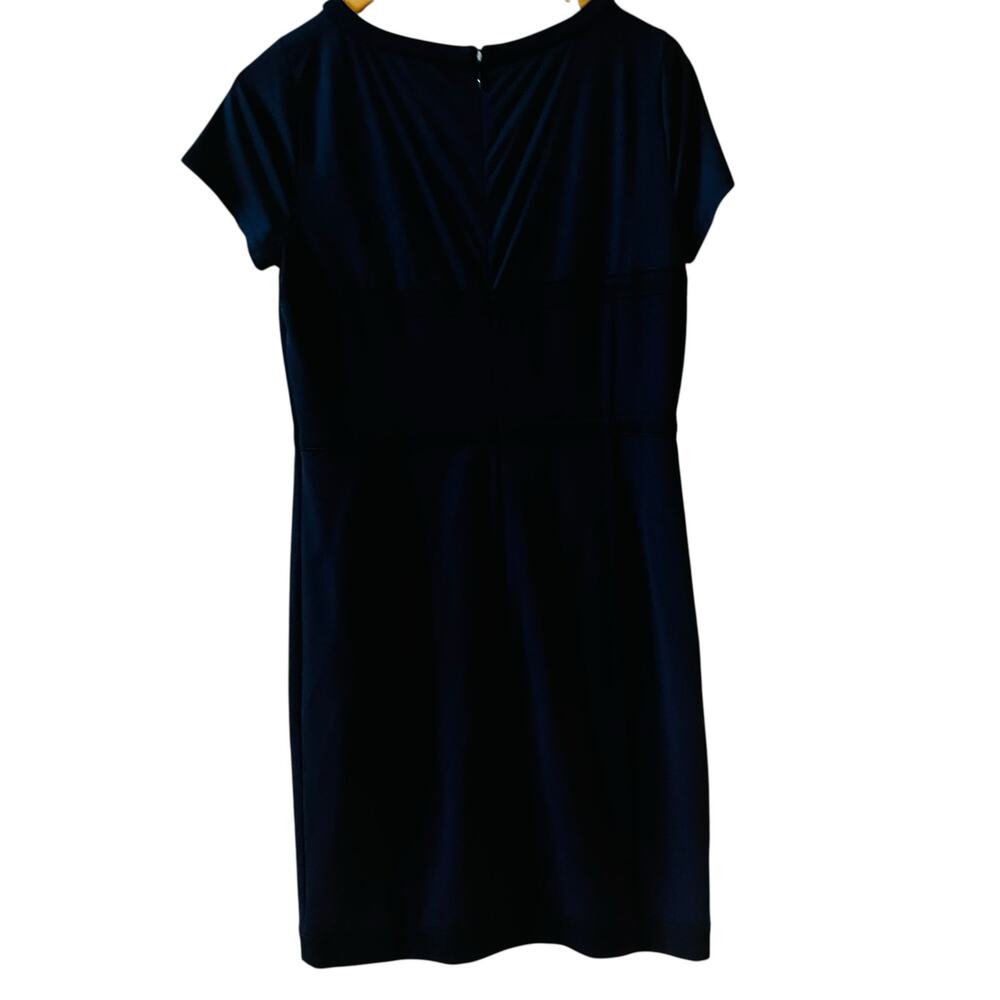 Ann Taylor Navy Crew Neck Short Sleeve Sheath Dress Size 10 - Picture 3 of 7